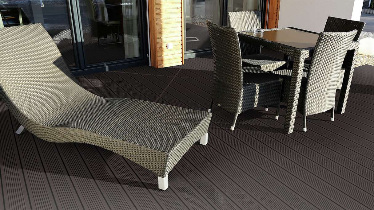 planeo decking in legno massello bambù scuro liscio/scanalato - 1850 x 137 x 20 mm