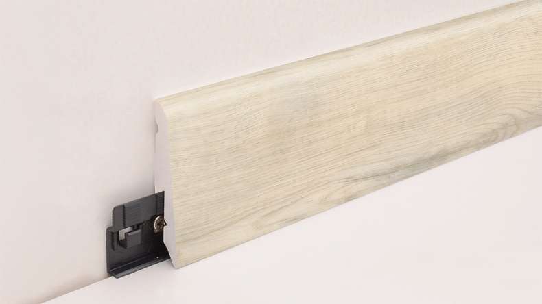 planeo Plinthe SolutionX 2en1 - 2400 x 14 x 58 mm Chêne Blanc Crème (SL0074)