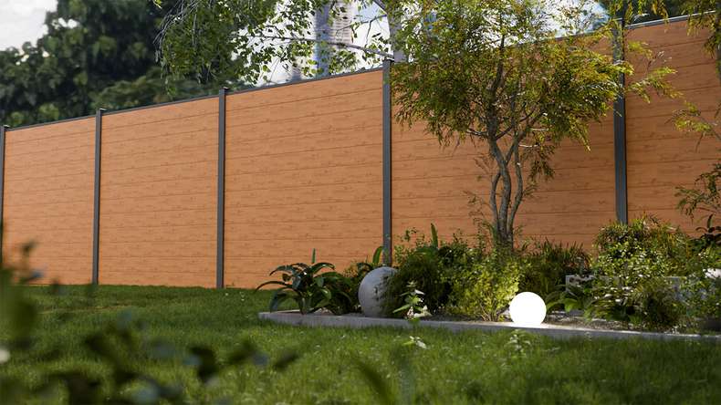 planeo Gardence Simply Small - PVC-Steckzaun Asteiche Natur 180 x 180 cm