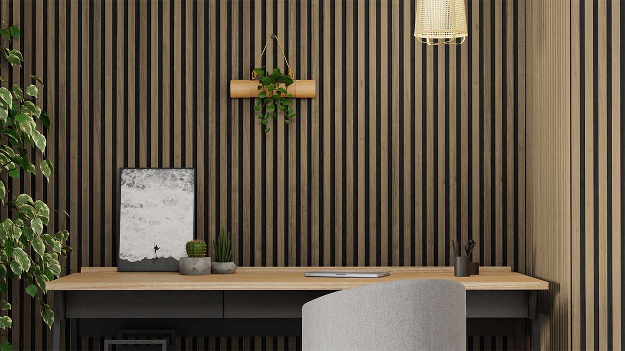 Pannelli acustici Skaben SilentWall Comfort Light - Rovere rustico - 250 x 30 cm