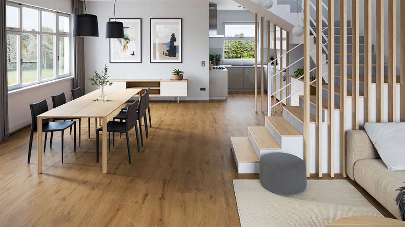 Lys&Land Klebevinyl - Objekt Woodline Eiche Naturbraun | Synchronprägung (PLDD2570-ENB)