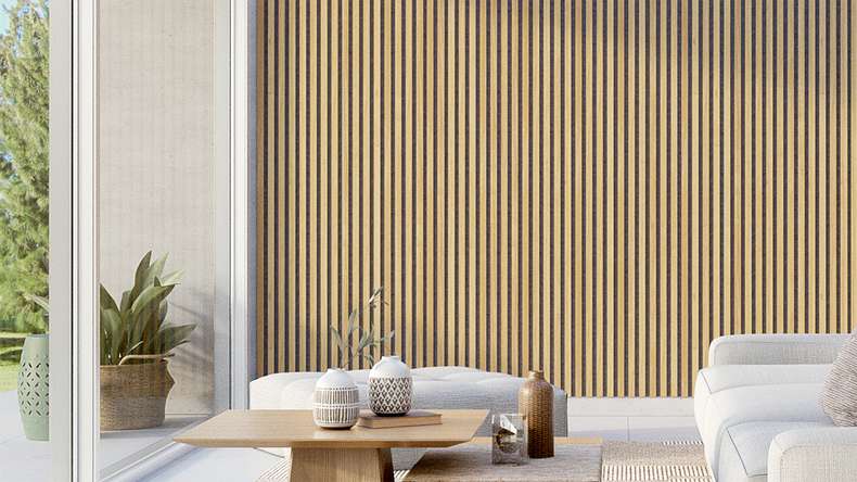 Pannelli acustici Skaben SilentWall Pro - rovere marrone chiaro - 250 x 60 cm