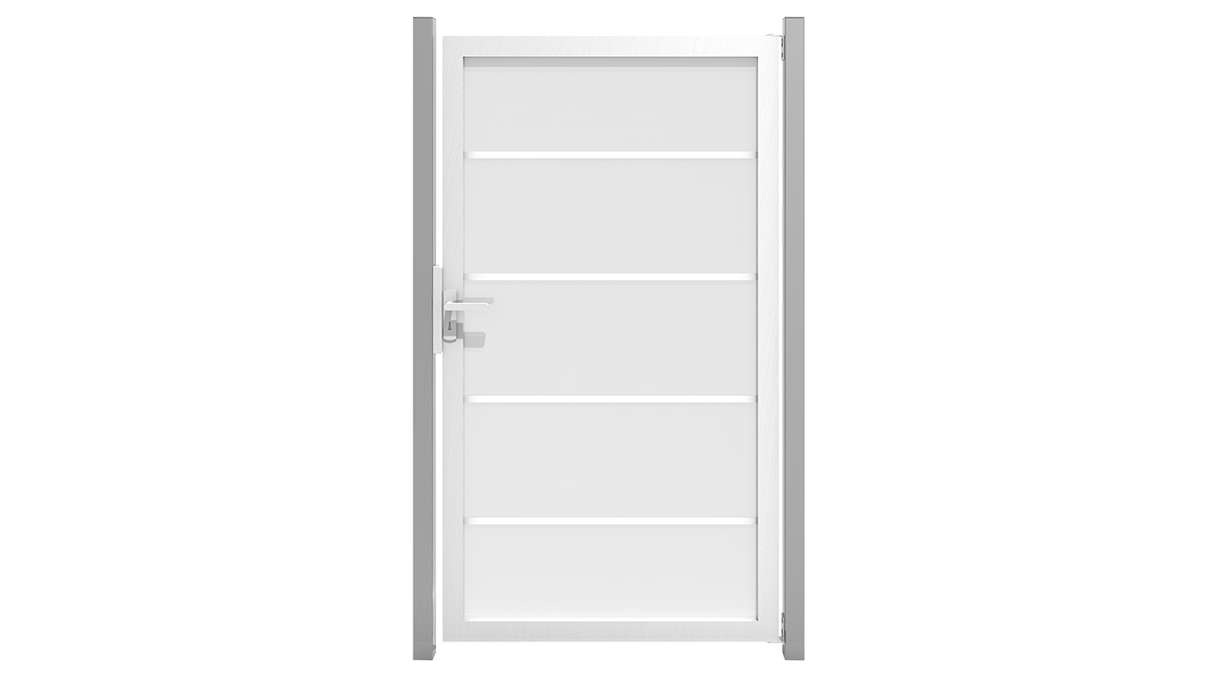 planeo Gardence Flair - Portail brise-vue en verre avec cadre en aluminium 100 x 180 cm