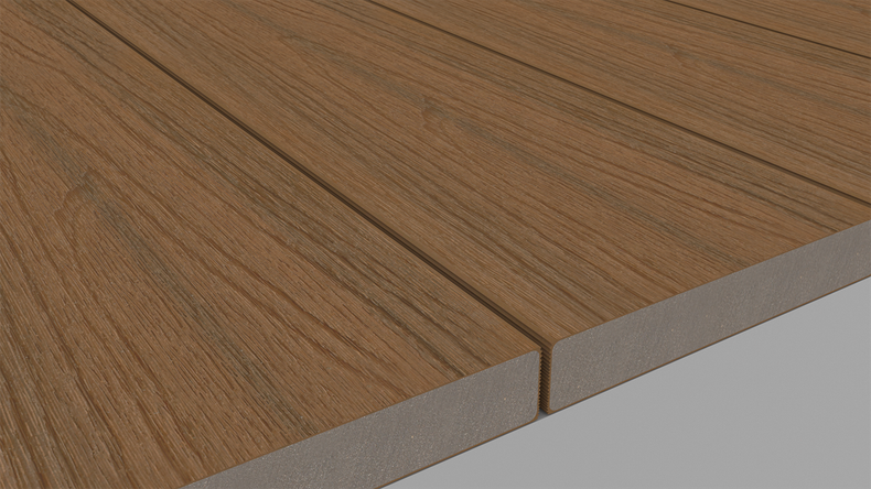 planeo UNIDeck - WPC CoEx ummantelte Terrassendiele Burma Teak 3m - strukturiert/glatt gebürstet