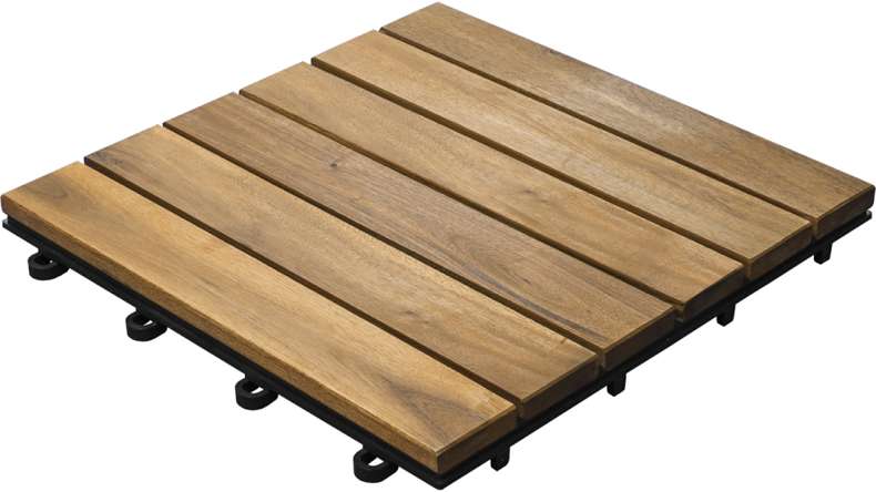 tegola per terrazza in legno planeo acacia 30x30 cm - 5 pz.