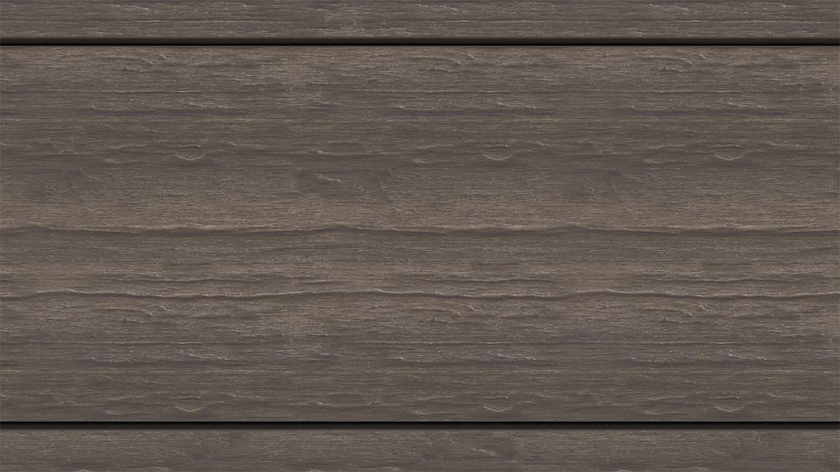 planeo MAXLine Antik - Planche de terrasse WPC CoEx gainée XL massif - brun foncé 3m rustique structuré/lisse brossé