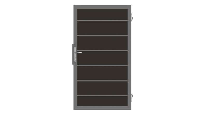planeo Gardence Deluxe - Porte universelle composite gris Anthracite avec cadre en aluminium Anthracite