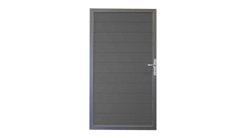 planeo Gardence Metallic - Portail universel en aluminium gris anthracite avec cadre en aluminium