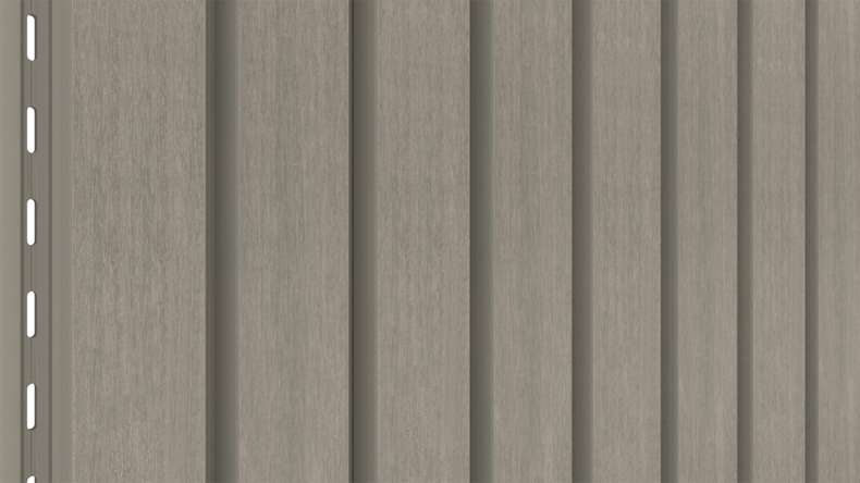 planeo LINEA Wide - Bardage de façade en WPC CoEx, gris clair, 2900 x 181 mm