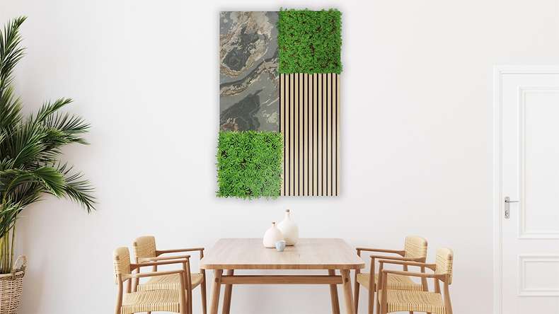 planeo Panneau acoustique - MixWall Mineral Mood Antique Slate 52 x 104 cm | Pierre véritable (PLMW-30411C)
