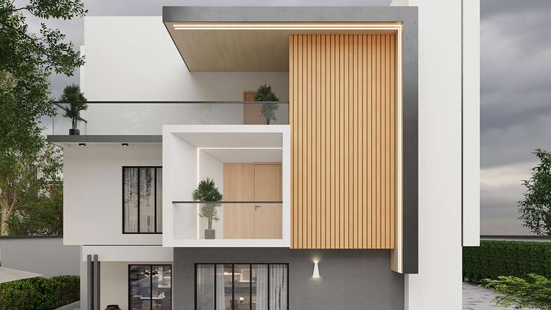 planeo LINEA Wide - Bardage de façade en WPC CoEx, couleur sable, 2900 x 181 mm