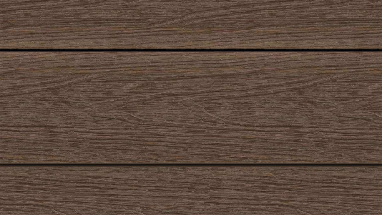 planeo WOODLine Nature - Pannello per decking rivestito in WPC CoEx a camera cava - Ipe Brown 3m strutturato/liscio spazzolato