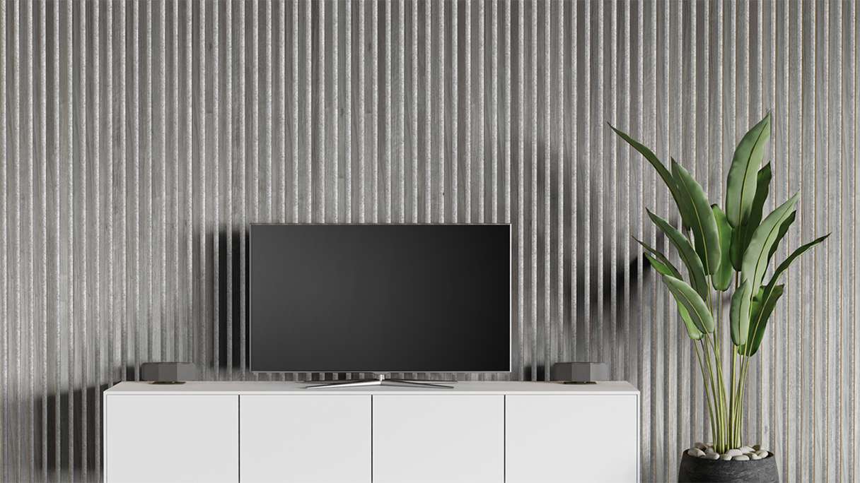 Pannelli acustici Skaben SilentWall Pro - Grigio rovere - 250 x 60 cm