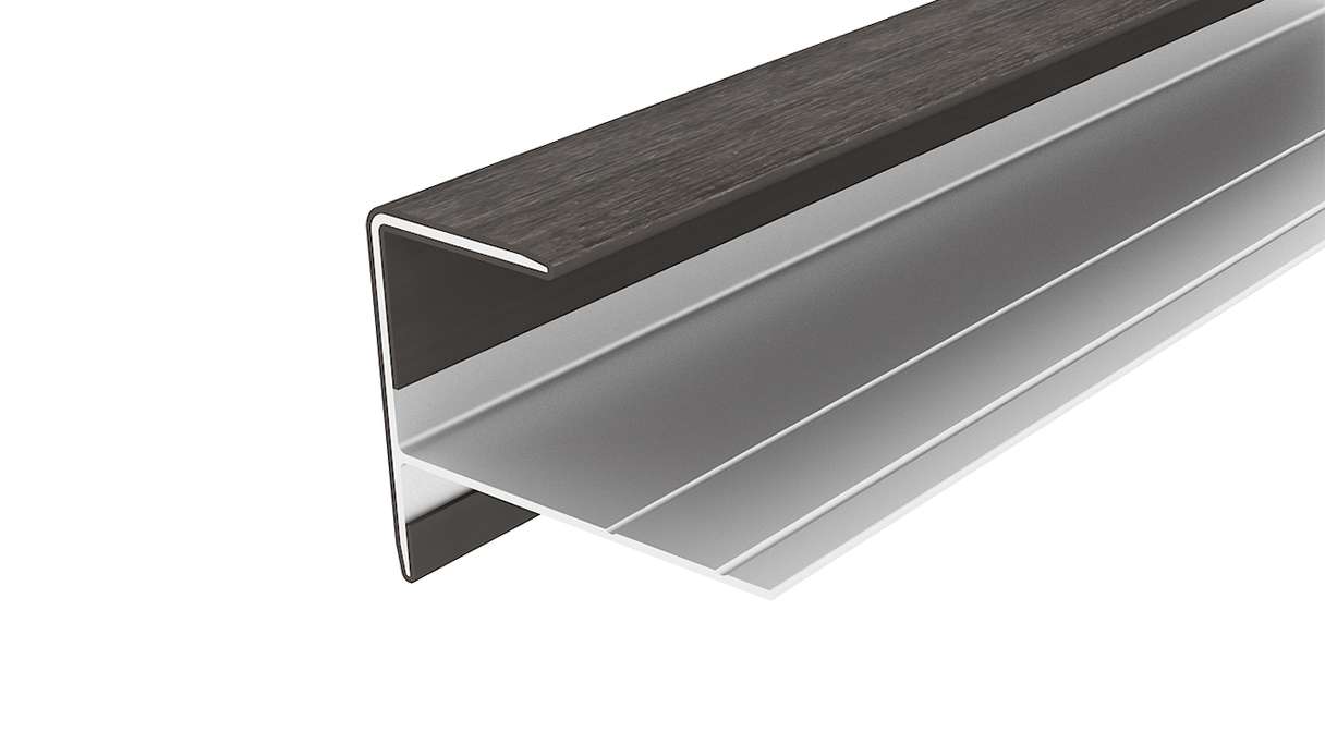 planeo LINEA - Alu CoEx Endprofil Dunkelgrau 3000 x 74 x 61 mm