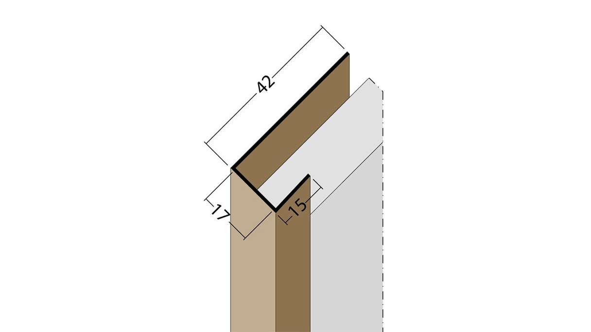 planeo Protect Abschlussprofil - AP 17mm Aufnahme 5000mm Länge schwarz