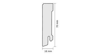 Plinthe Wicanders MDF drapée - cubique blanc 18x70x2400mm