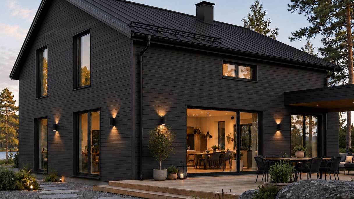 planeo NOVA - Panneau de façade WPC CoEx Classic Noir 2,90 m