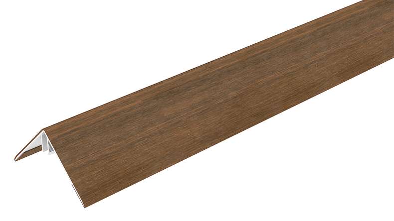 planeo LINEA - Alu CoEx Außeneckprofil Burma Teak 3000 x 66 x 66 mm