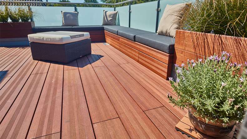 decking in legno planeo - Bamboo coffee 20 x 200 x 1870 mm liscio/francese
