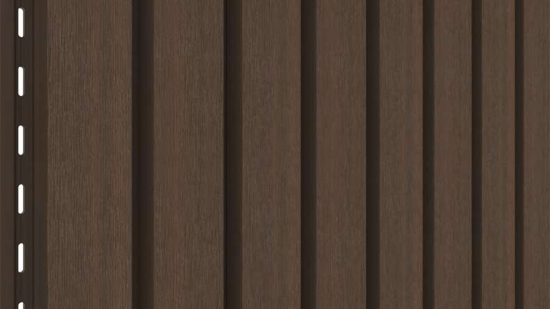 planeo LINEA Wide - Bardage de façade en WPC CoEx, teinte Ipe brun, 2900 x 181 mm