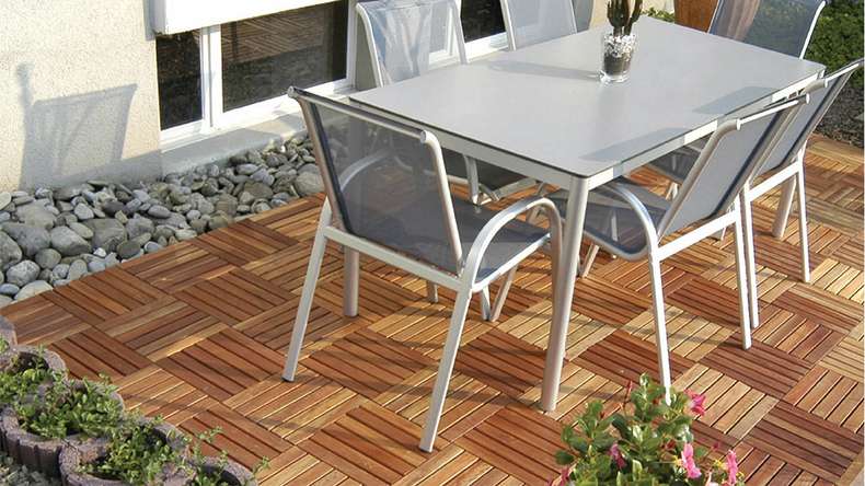 tegola per terrazza in legno planeo acacia 30x30 cm - 5 pz.