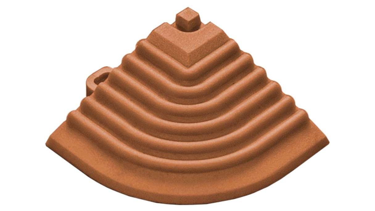 Élément d'angle planeo pour dalles à emboîter 40 x 40 cm - terre cuite