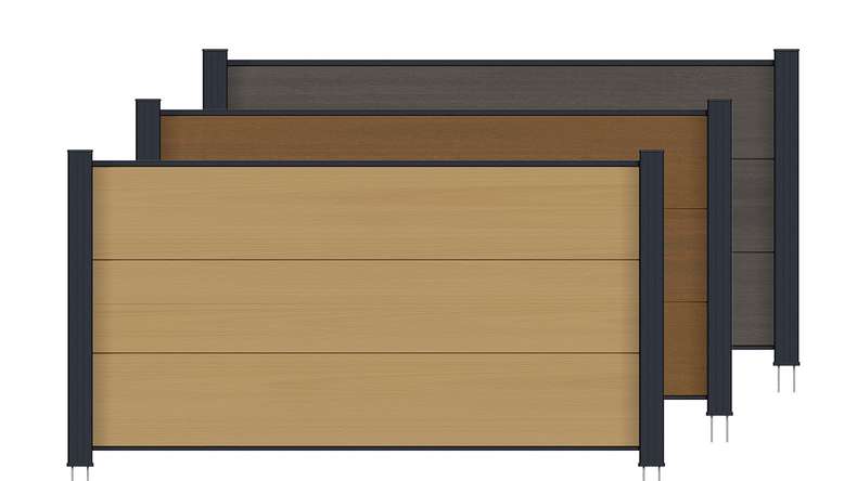 planeo INFINITY XL-Board - WPC CoEx Vorgarten Steckzaun 180 x 90 cm