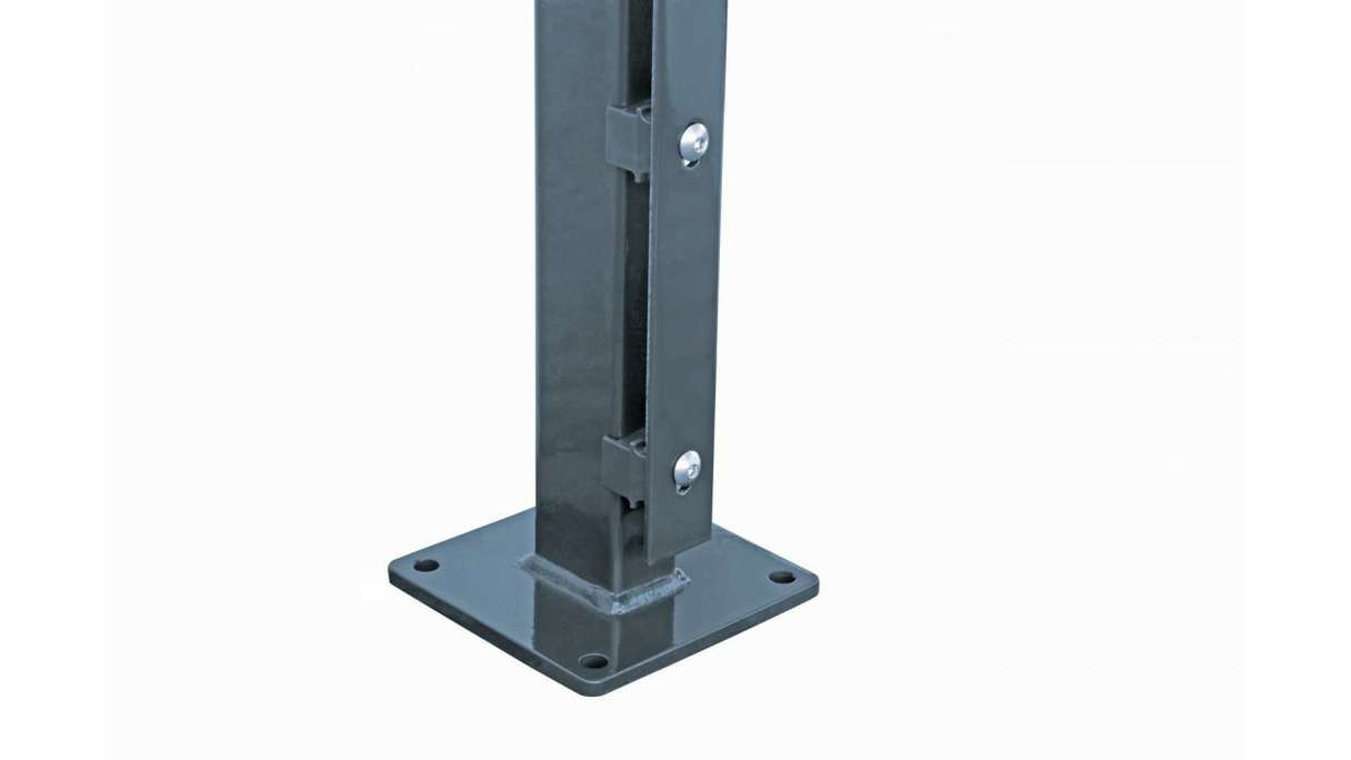 Poteau de clôture de type FB anthracite pour clôture à double maille