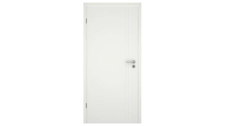 planeo Porte d'intérieur design VELA Kado 7O laque blanche 9010 chant d'angle | laqué - 2110 x 610|735|860|985 mm