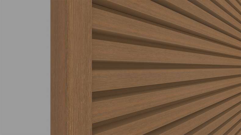 planeo LINEA Slim - Bardage de façade en WPC CoEx « Burma Teak » 2900 x 215 mm
