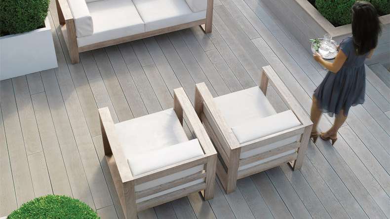 planeo Authoria PureBoard Plancher de terrasse massif - Light Grey 3.6m structuré