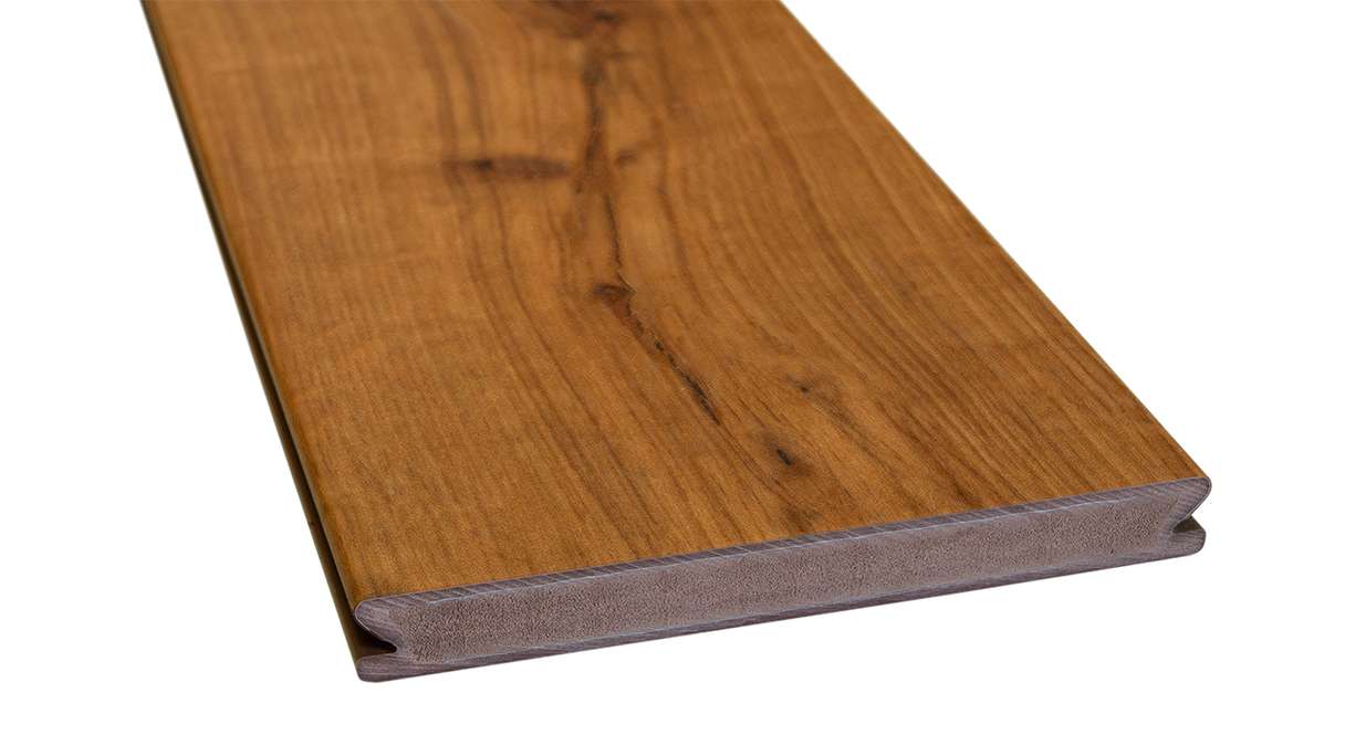 planeo Design Wood - Lame de terrasse BPC massive large - Chêne fumé texturé