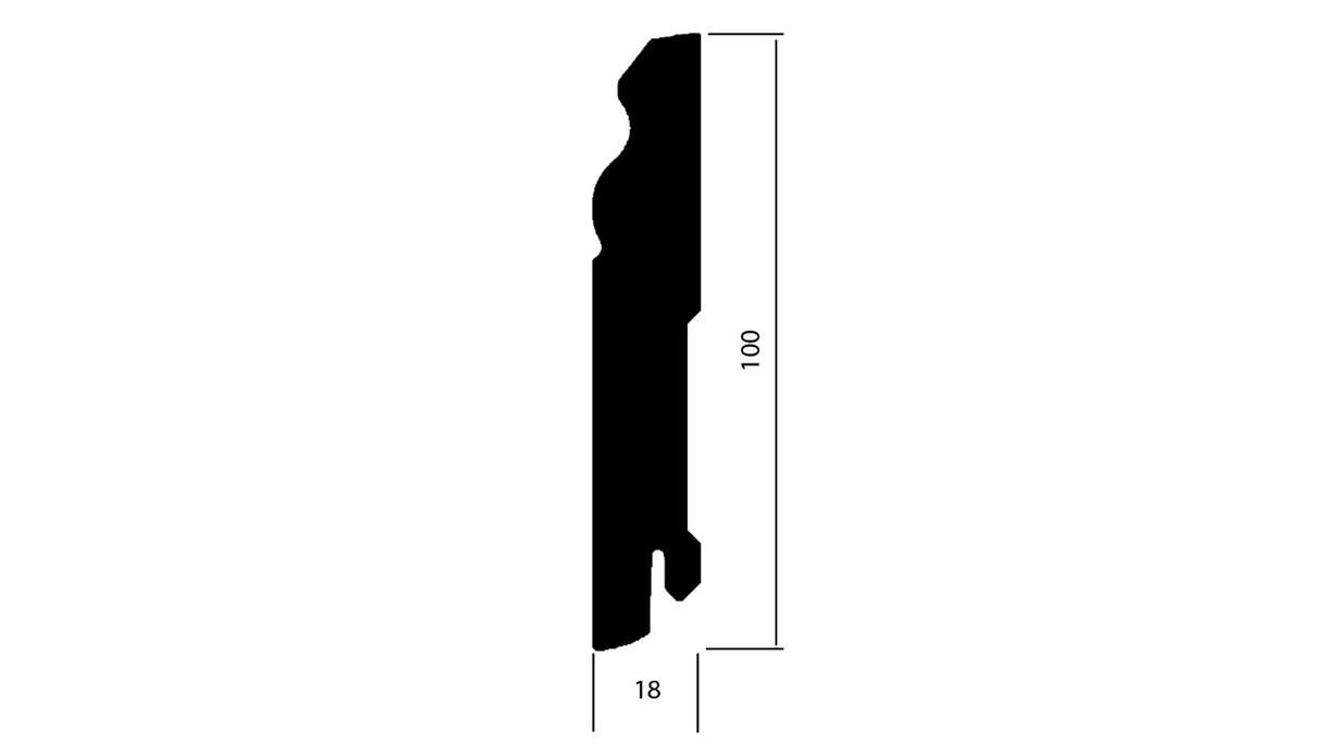 Plinthes Wicanders - Cork-Funiert - Plinthe blanche - Cubique - 18x100x2400 mm