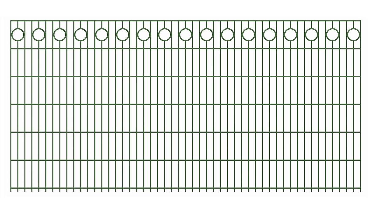 recinzione decorativa a doppio binario Halo 6/6/6 RAL 6005 verde muschio