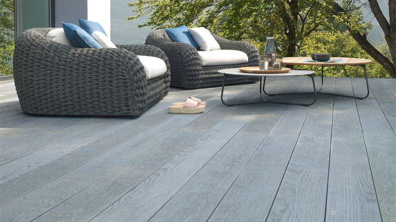 planeo Authoria PureBoard Plancher de terrasse massif - Basalt Grey 3.6m structuré