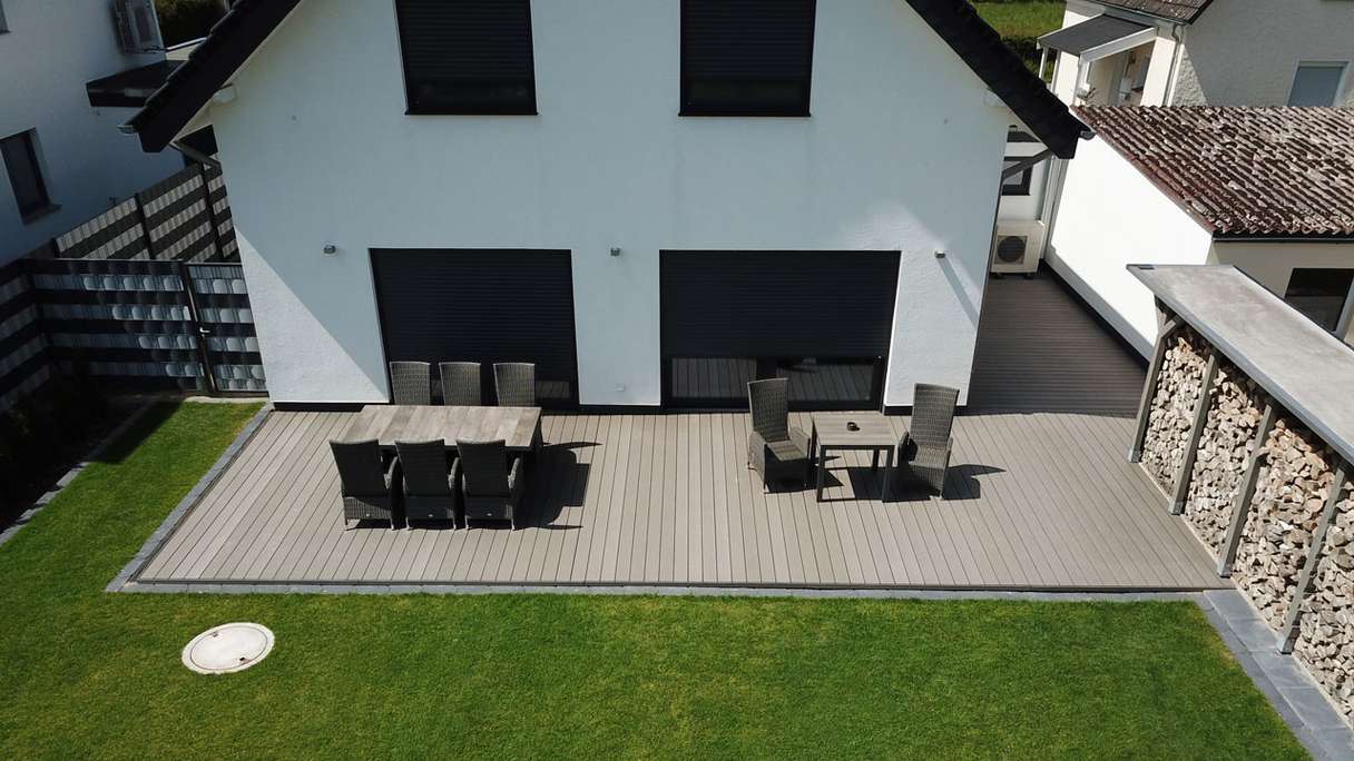 Set completo TitanWood 3m struttura in listoni di legno massiccio grigio chiaro 42,3m² incl. alluminio-UK