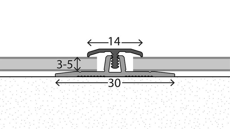 planeo Système de profilés muraux Profilé intermédiaire en T - 260 cm