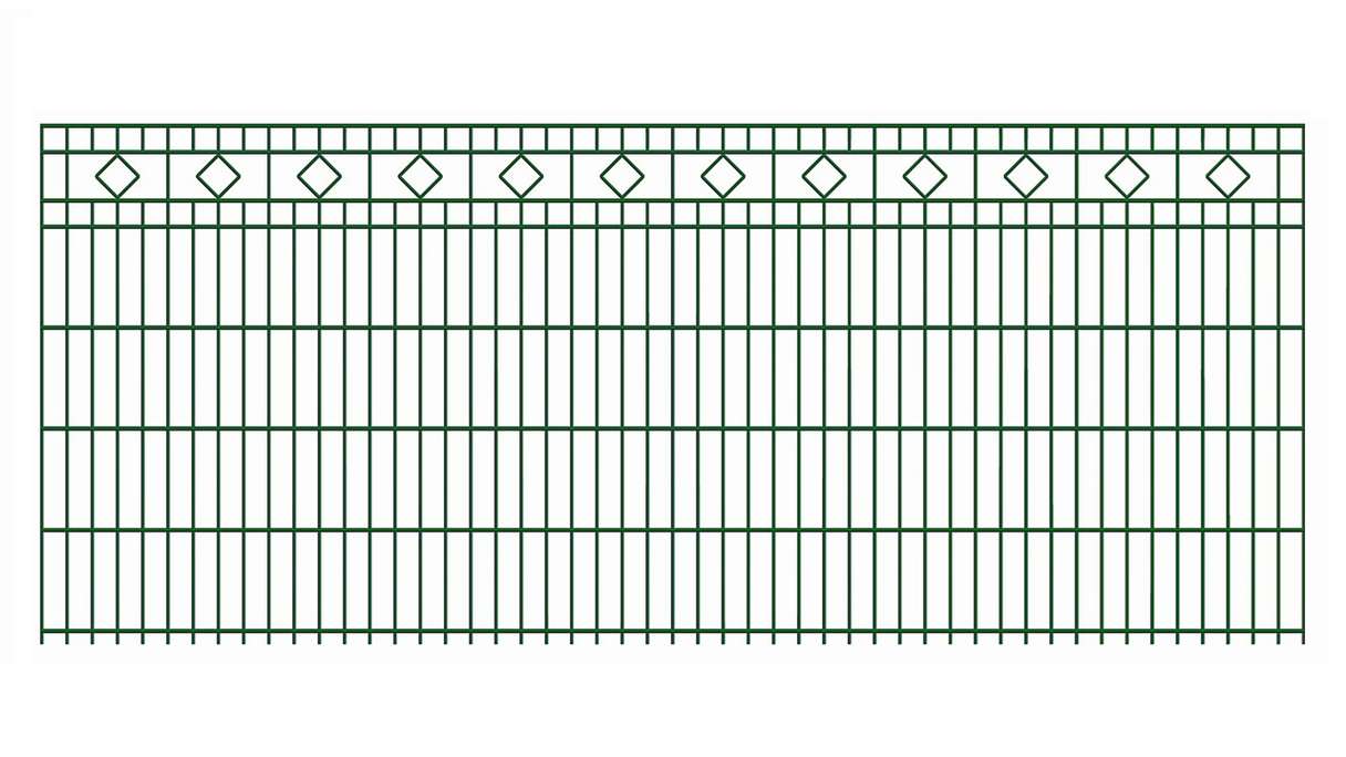 recinzione a doppio picchetto planeo quadrato 6/6/6 RAL 6005 verde muschio