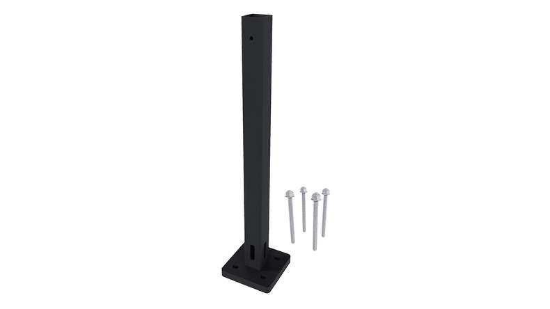 planeo Pfostenanker Aluminium Schwarz  86 x 86 x 398 mm