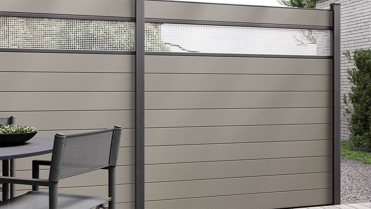 planeo Gardence Strong - BPC-Gartenzaun Quadratisch Grau