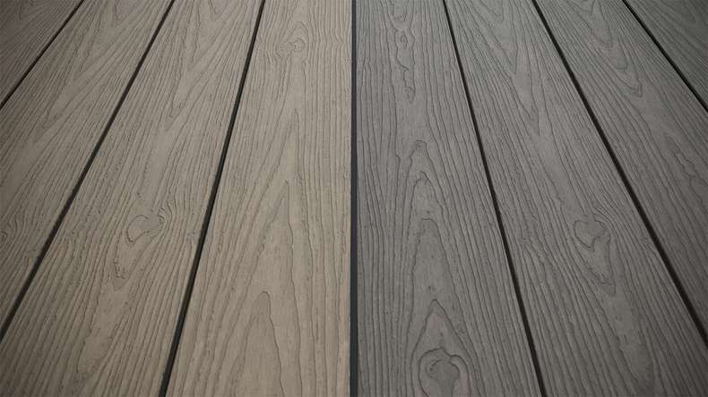 planeo CoEXWood WPC Terrassendiele Massiv ummantelt - Grau/Zement 3m strukturiert