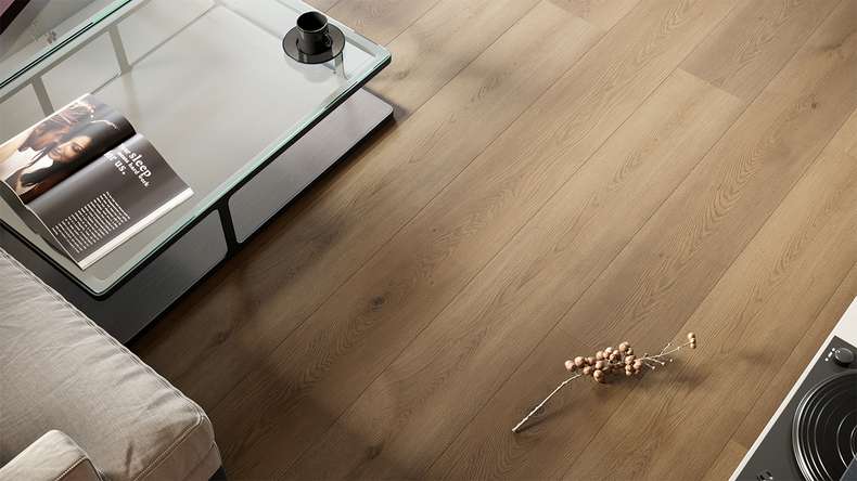 planeo Vinyle à clic rigide - ObjektPRO Chêne Royale Planche XL de 1,83 m de long | Isolation phonique intégrée (SP183-43)
