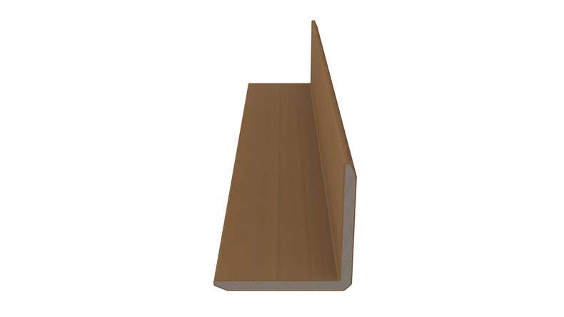 planeo LINEA - Angolo interno ed esterno in WPC CoEx, finitura teak birmano, 2900 x 55 x 55 mm