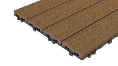 Dalle de terrasse planeo en WPC-CoEx « Burma Teak » 90 x 30 cm