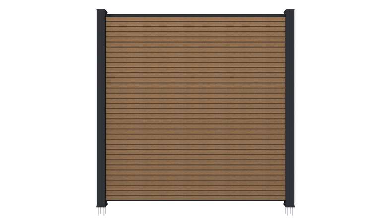 planeo LINEA - WPC CoEx Rhombus Steckzaun Burma Teak 176 x 183 cm