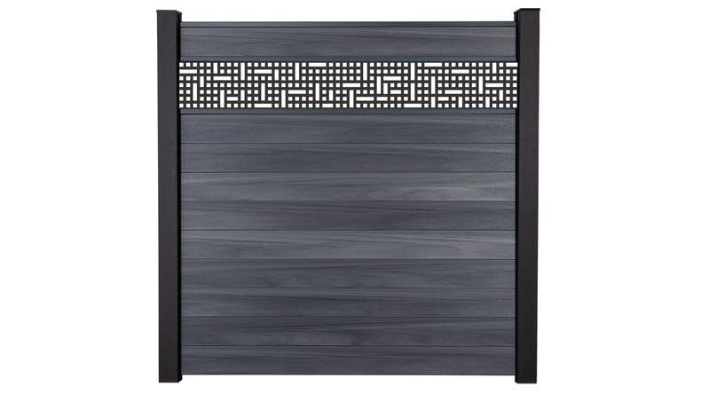 planeo Gardence Strong - BPC-Steckzaun Mesh Steingrau co-ex 180 x 180 cm