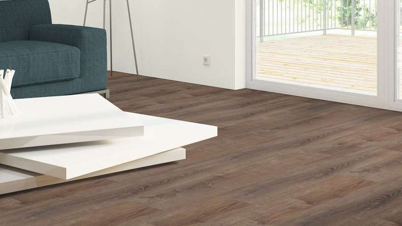 Skaben Sol PVC clipsable - ProfiKlick Chêne fumé naturel | gaufrage synchrone (SP-6200196)