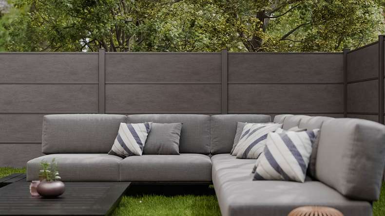 planeo Gardence Resistant - HPL-Steckzaun Anthrazitgrau 180 x 183 cm