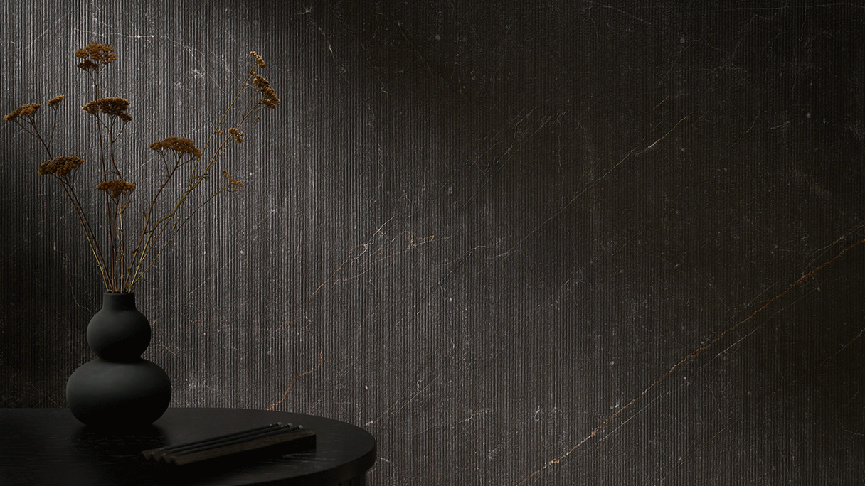 planeo Wandverkleidung SPC - CeraRock Tile Stripes Black Slate XL 280 x 117,5 cm