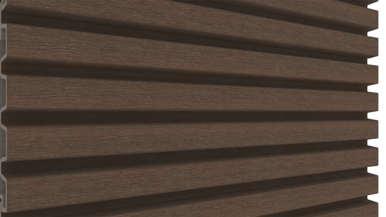 planeo LINEA Slim - Bardage de façade en WPC CoEx, teinte Ipe brun, 2900 x 215 mm